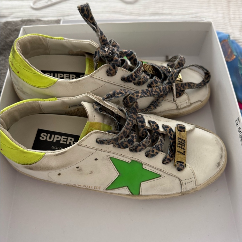 Golden Goose 37 - white and Green Sneakers - Picture 5 of 8